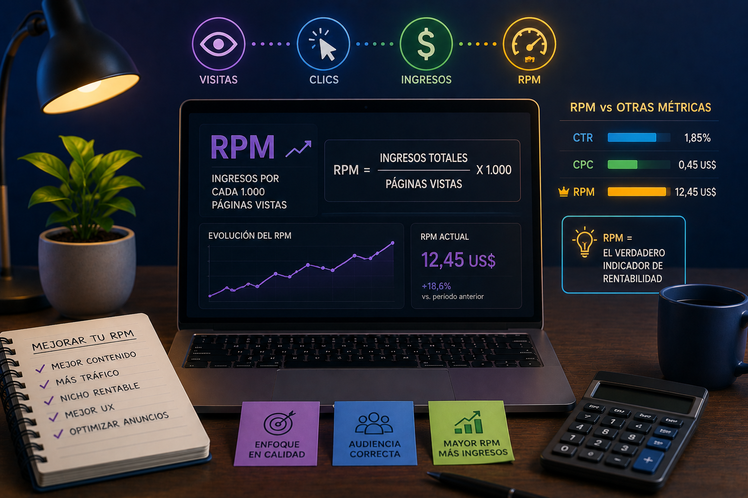RPM en AdSense: qué es, cómo se calcula y por qué es la métrica que más importa