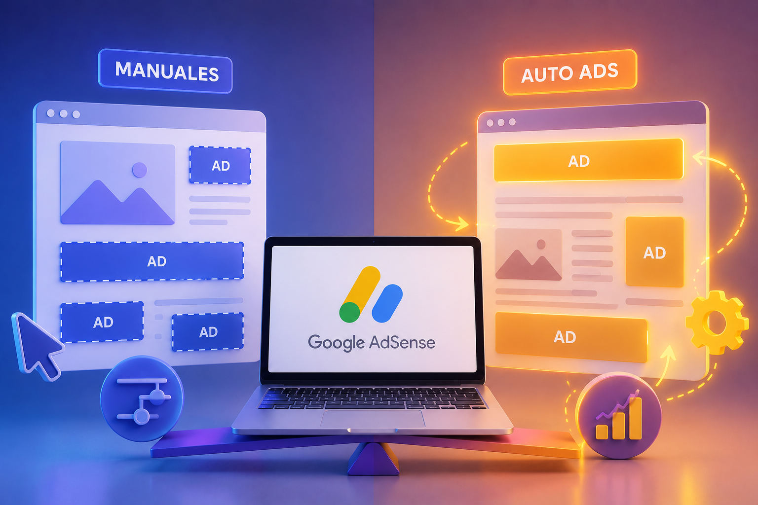 Anuncios manuales vs Auto ads en AdSense: ¿qué formato conviene según tu tipo de web?